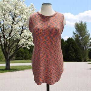 Divided Womens Sleeveless Ribbed‎ Knit Tank Dress Multicolor Casual Summer 4XL